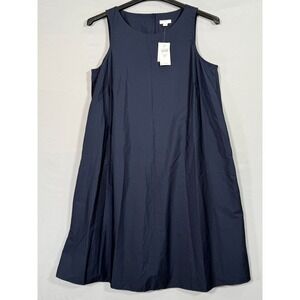 $129 J.‎ Jill Women Size S Petite Navy Blue Sleeveless Pleated Back Swing Dress